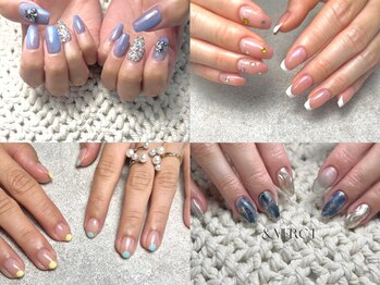 アンドメルシー(&MERCI)の写真/【アートし放題が通いやすい価格¥7900】持ち込みアートの再現性が高い◎あなただけの贅沢ネイルを…♪