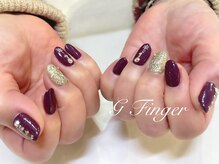 ジーフィンガー 大井町店(G Finger)/ボルドー☆雪の結晶ネイル♪