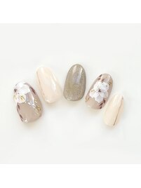 フラワーネイル　手描き　春