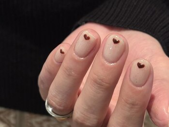 手書きハートバレンタインネイル