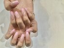 ☆2色ピンクのグラデスカルプ☆
