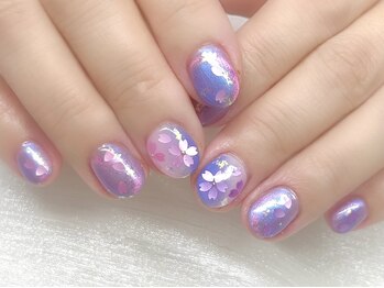 ルル ソレイユ(LouLou Soleil)/夜桜ネイル