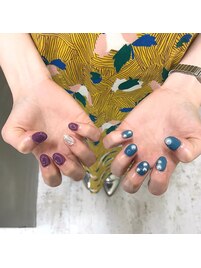 アシメニュアンスネイル 7500yen