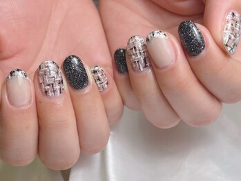 ブルヴェール(Bleu vert)/ツイードネイル