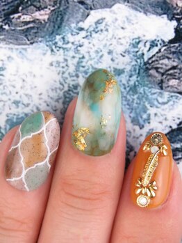 カラーズ 浜松店(colors)/タイル柄アンティークネイル♪