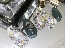 ネイルマジック 仙台一番町店(NAIL MAJIC)/手描きフラワーネイル★オ-ダ-