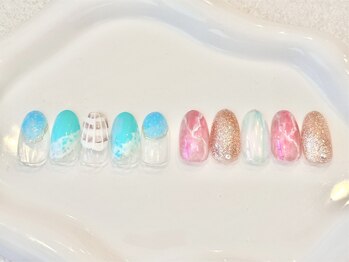 7月アートB　夏おしゃれネイル