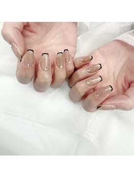 ラメフレンチ/クリアフレンチ