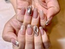 ちゅるちゅるキラキラ春ネイル