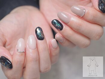 オトナネイル(otona nail)/宇宙風 ガラス風 アシメネイル 