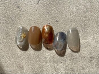 クリアぷっくり秋ネイル