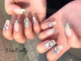 ワンホンネイル×ビジュー×秋冬