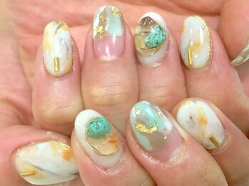 ネイルサロン ティディ(TIDY)/ターコイズネイル¥8500オフ込