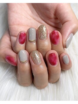 インプレス 鶴見店(Impress)/【Hand】赤べっ甲ネイル