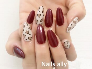 ネイルズアリー 立川店(Nails ally)/レオパード×レッド