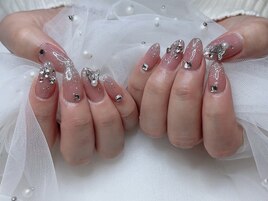 ワンホンネイル×蝶々ネイル