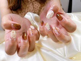 ぷっくりチェックネイル