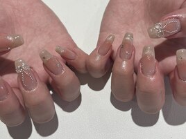 ワンホンネイル　チークネイル