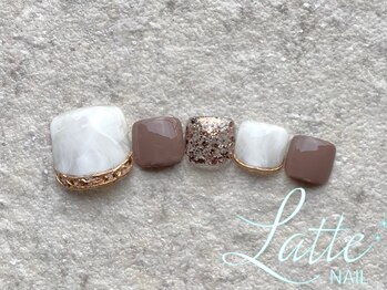 ラテネイル(Latte Nail)/2月定額デザイン　Foot ver.