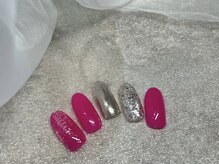 プティ アイビューティ 京橋店(peTiT eyebeauty)/シンプル　ピンクネイル　