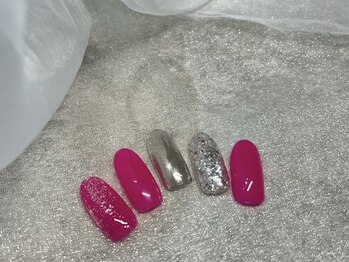 プティ アイビューティ 京橋店(peTiT eyebeauty)/シンプル ピンクネイル