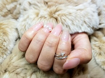 シュガーネイル(sugar nail)/グラデーション+パールネイル