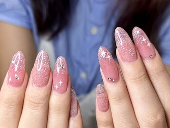 ウサギネイル 新大久保店(usagi nail)/ピンクネイル