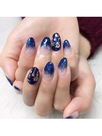 ブルー系冬ネイル！