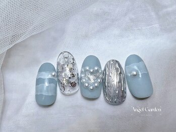 エンジェルガーデンネイル 池袋店(Angelgarden nail)/ベビーブルー|韓国ネイル