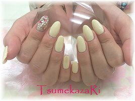 ★パステルイエロー★スワロ埋★