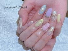 ヘアーアンドネイルマニッシュ(hair＆nail Manish)/カラフル×リップルネイル