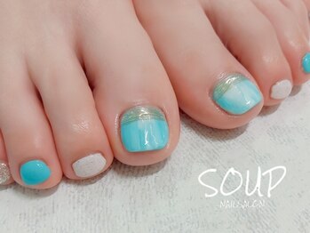 スープ(SOUP)/マーブル ブルー ミラーアート