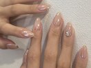 大人ホワイトミラーネイル