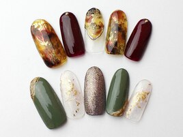 秋色べっ甲ネイル
