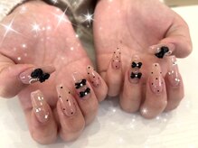 エモナネイル 博多駅前(Emona Nail)/ドットネイル×リボンネイル