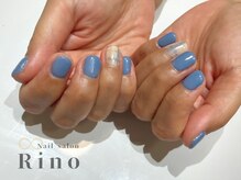 リノ 浦添店(Rino)/クリアベース×チェック柄ネイル