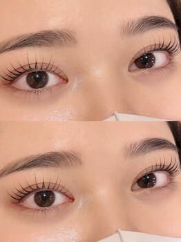 フリルビューティー(Frill beauty)の写真/【フラットラッシュ・パリジェンヌ&眉wax¥8500】上品な上向きまつげ、美眉で朝のメイクも簡単に♪