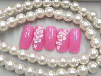 ネイルサロンミキ 横浜(MIKI)/手描きフラワー 上品3D花パール