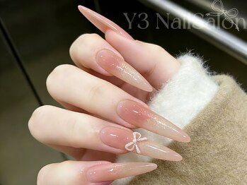 ワイスリー(Y3)/ワンホンチークネイルにリボン