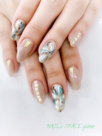 大理石風ネイル