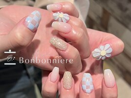 パステルブルーぷっくりお花