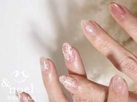 くすみカラー/ツイードネイル