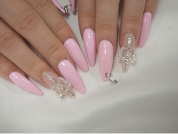 nailsalon amore 心斎橋店【長さだし/持ち込み/スカルプ/フィルイン/定額】/蝶々ピアス13310円