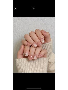 RURIネイル/ヌードグラデーションドット
