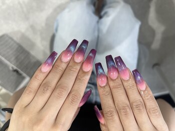 夏カラーマグネットネイル