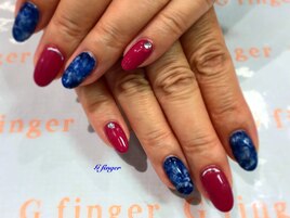 秋のタイダイネイル