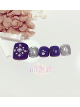 アネモネ(ANEMONE)/ネイビーストーンアートネイル☆