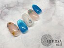 華やかマグネット×海ネイル