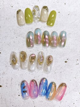 ネイルアンドまつげ リュフェール 五反田(Nail Lufaire)の写真/ネイル/アイメニュー同時施術OK♪[セーブルまつエク¥2750～][オフ込アート2本ワンカラー¥5280]時短で綺麗☆