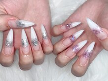 ネイルアルバ(Nail ALBA)/ラメ×乳白色